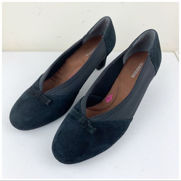 ‎Ros Hommerson Harper Suede/Neoprene Black Heels Pumps - Picture 4 of 16